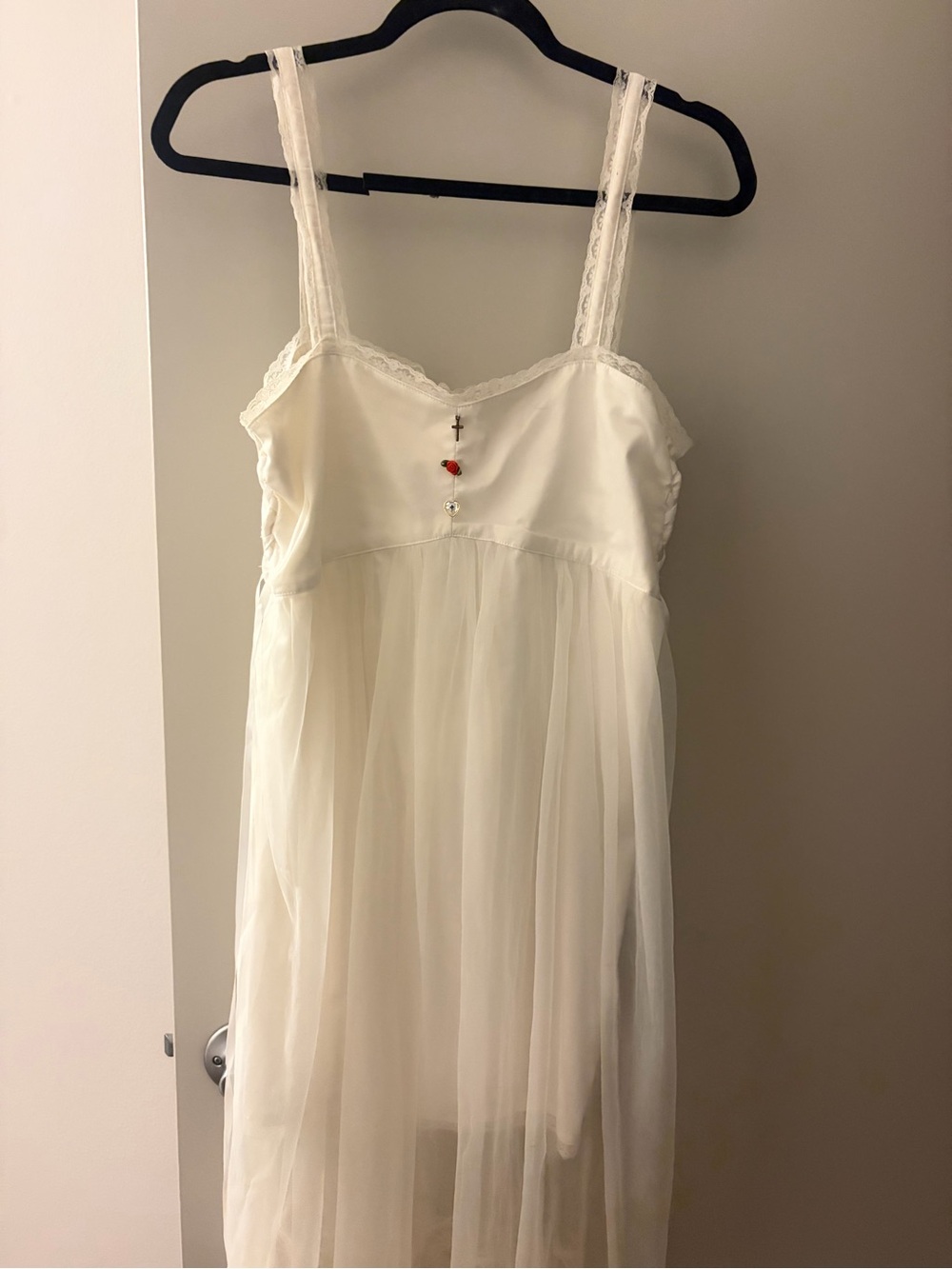Swan Kiss  Lace-Trim Sheer Baby doll dress